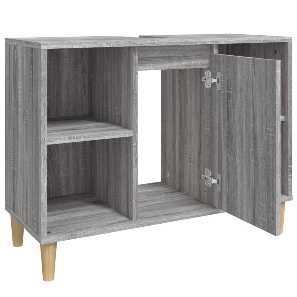 skab til håndvask 80x33x60 cm konstrueret træ grå sonoma-eg
