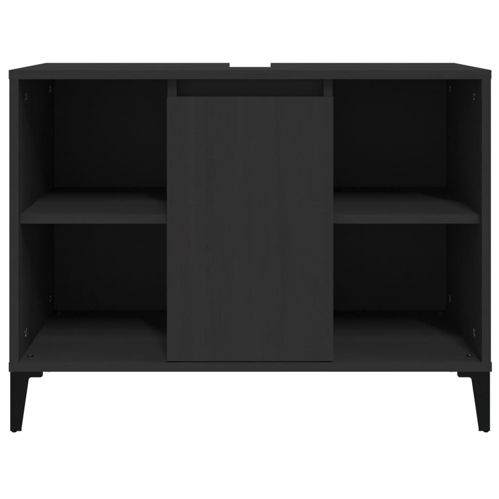 underskab til håndvask 80x33x60 cm konstrueret træ sort