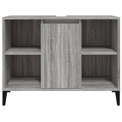 skab til håndvask 80x33x60 cm konstrueret træ grå sonoma-eg