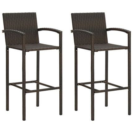 barstole 2 stk. polyrattan brun