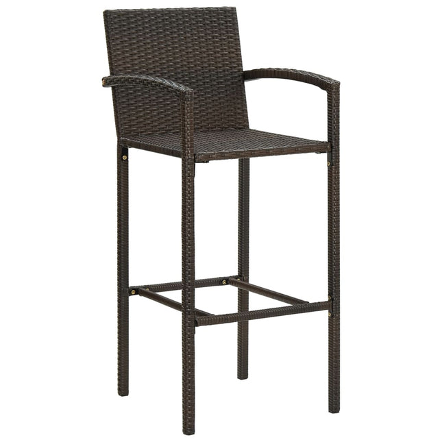 barstole 2 stk. polyrattan brun