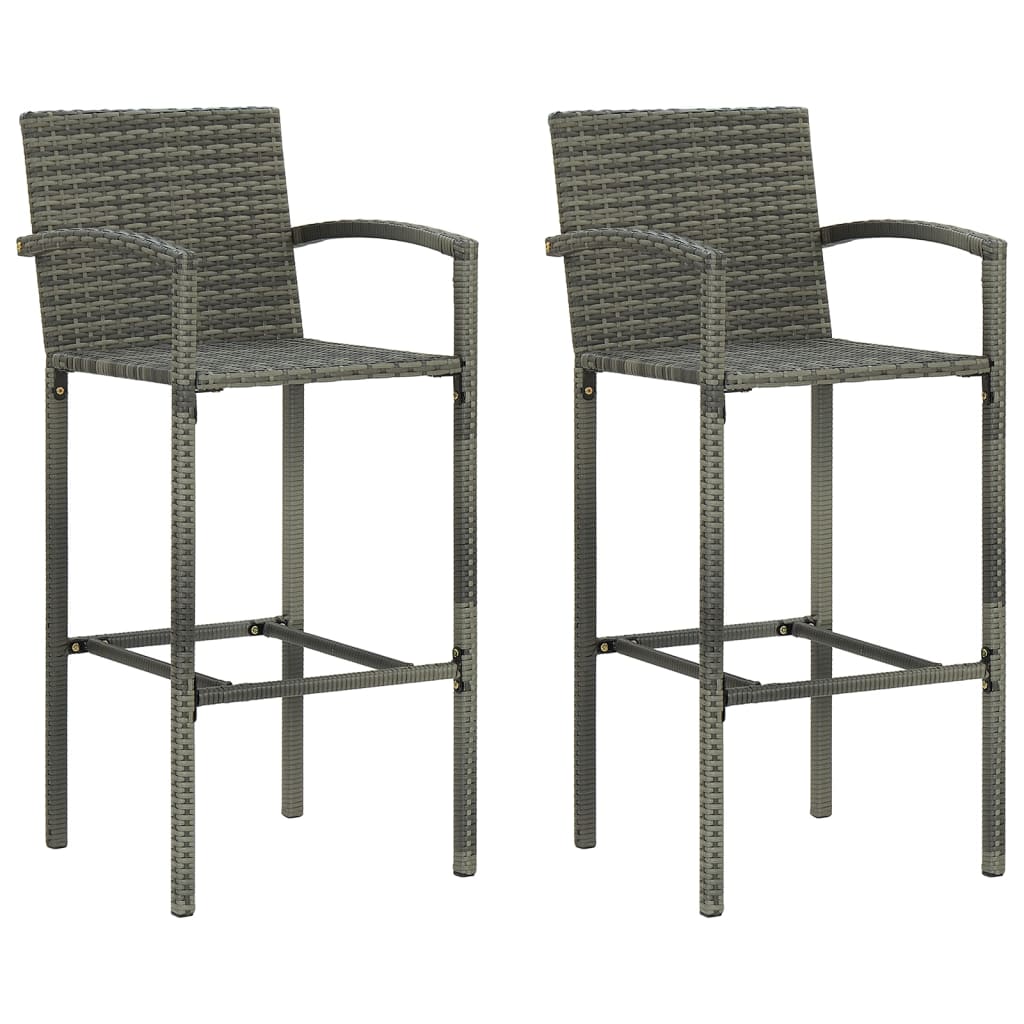 barstole 2 stk. polyrattan gr