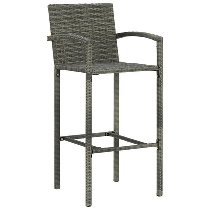 barstole 2 stk. polyrattan grå