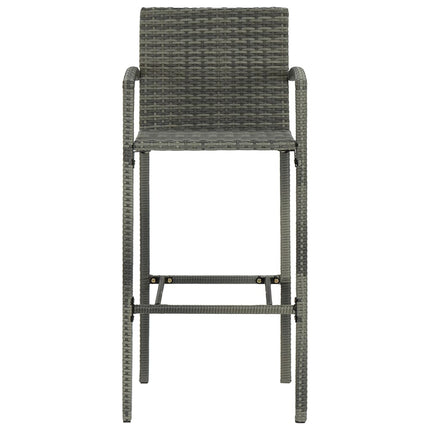 barstole 2 stk. polyrattan grå