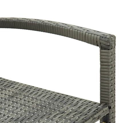 barstole 2 stk. polyrattan grå