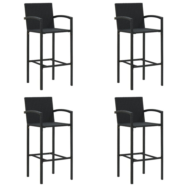 barstole 4 stk. polyrattan sort