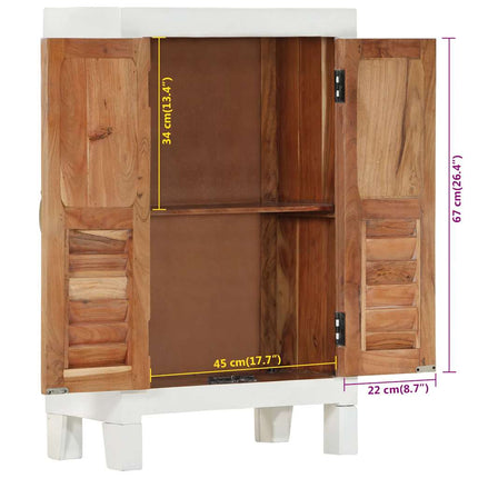 skab 55x30x90 cm massivt akacietræ hvid