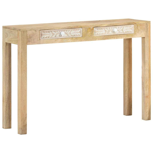 konsolbord 110x30x75 cm massivt mangotræ afbleget