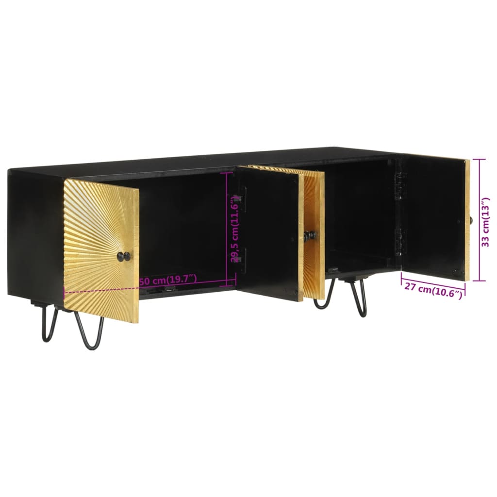 tv-bord 110x30x45 cm massivt mangotræ