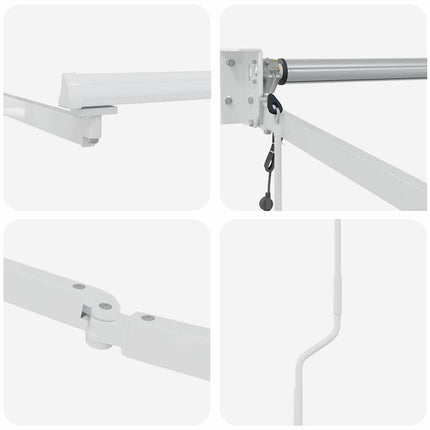 Udtrækkelig markisedel Hvid 450 × 300 cm Aluminium