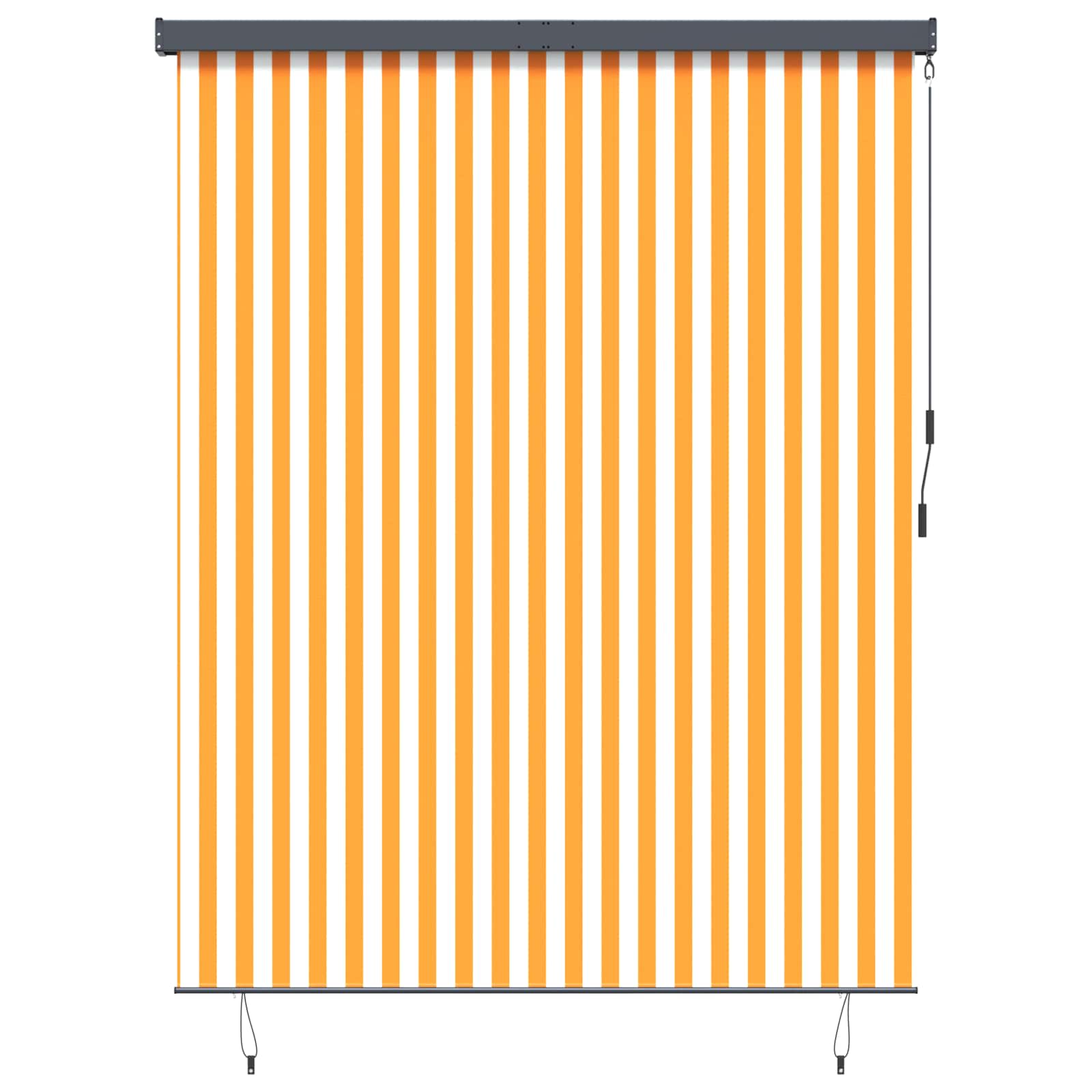 Rullegardin Hvid og Orange 200 x 250 cm Stof og Aluminium