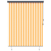 Rullegardin Hvid og Orange 200 x 250 cm Stof og Aluminium