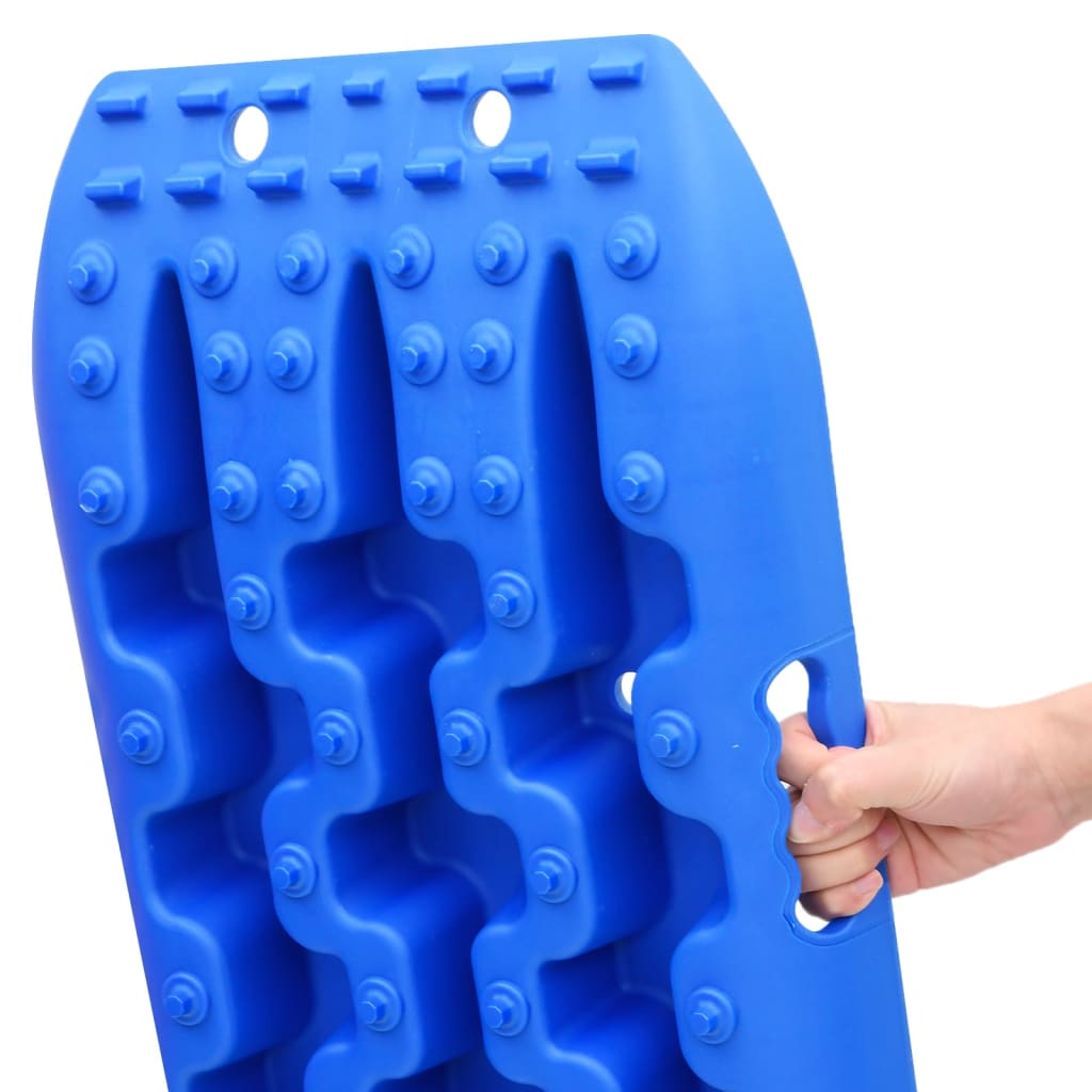 frikørselsplader 2 stk. 106x30,5x7 cm nylon blå