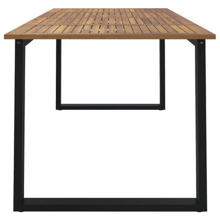 havebord med U-formede ben 180x90x75 cm massivt akacietræ