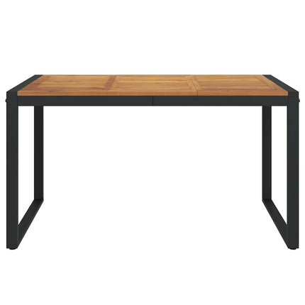 havebord med U-formede ben 140x80x75 cm massivt akacietræ