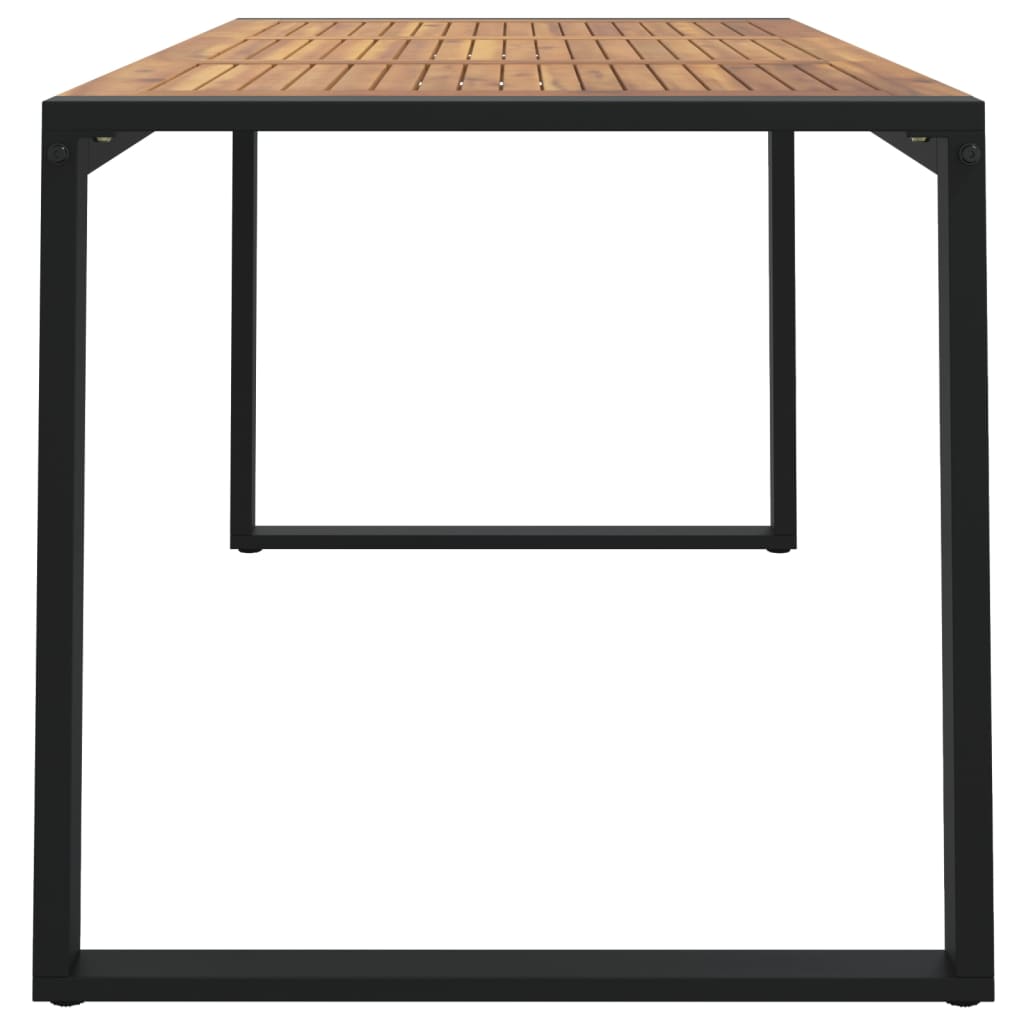 havebord med U-formede ben 140x80x75 cm massivt akacietræ