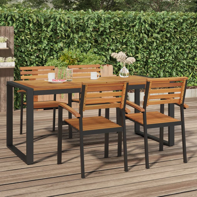 havebord med U-formede ben 180x90x75 cm massivt akacietræ