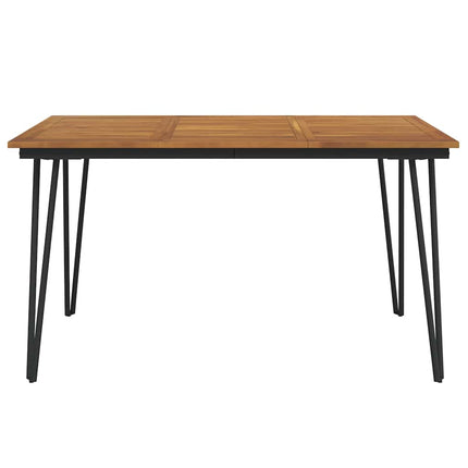 havebord med hairpin-bordben 140x80x75 cm massivt akacietræ