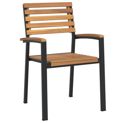 havestole 2 stk. stabelbare massivt akacietræ og metal