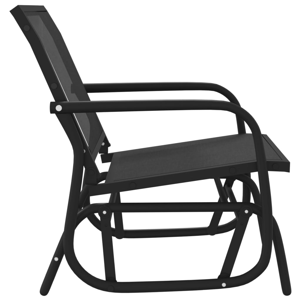 gyngestole til haven 2 stk. 61x76x87 cm textilene og stål sort