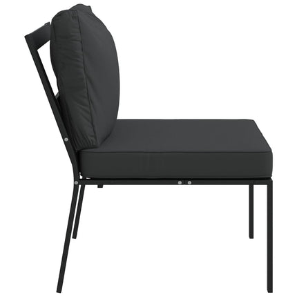 havestole 2 stk. med grå hynder 60x74x79 cm stål