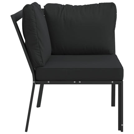 havestol med grå hynder 76x76x79 cm stål