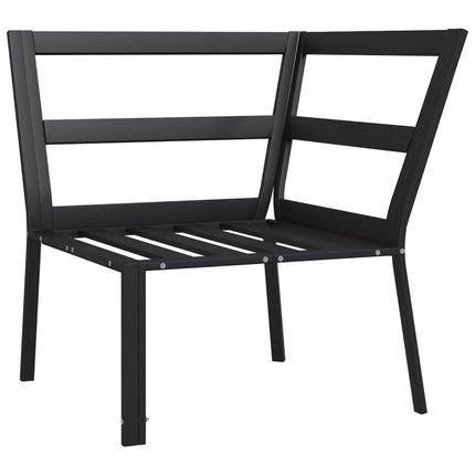 havestol med grå hynder 76x76x79 cm stål