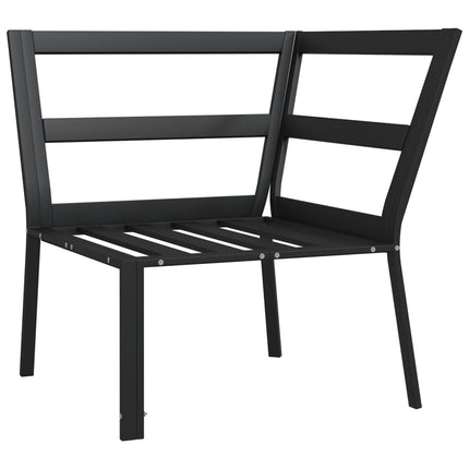 havestol med sandfarvede hynder 76x76x79 cm stål