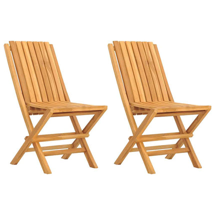 Klapstole 2 stk. 47x47x89 cm Massivt træ teak
