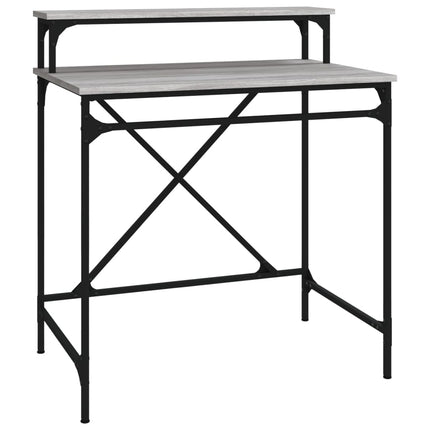 skrivebord 80x50x90 cm konstrueret træ og jern grå sonoma-eg