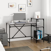 skrivebord 135x50x90 cm konstrueret træ og jern grå sonoma-eg