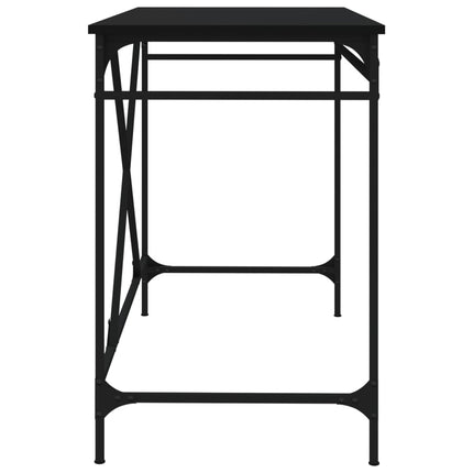skrivebord 100x50x75 cm konstrueret træ og jern sort