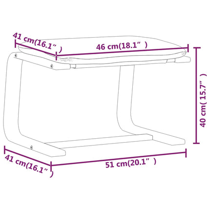 fodskammel 51x41x40 cm stof sort
