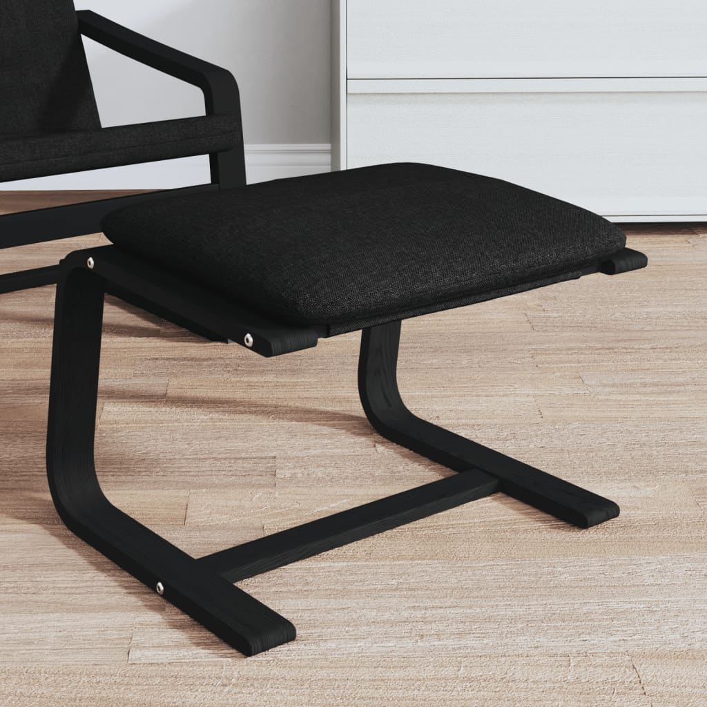 Fodskammel i stof - 51 × 41 × 40 cm, sort