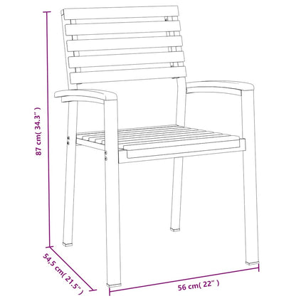 spisebordssæt til haven 7 dele massivt akacietræ og metal