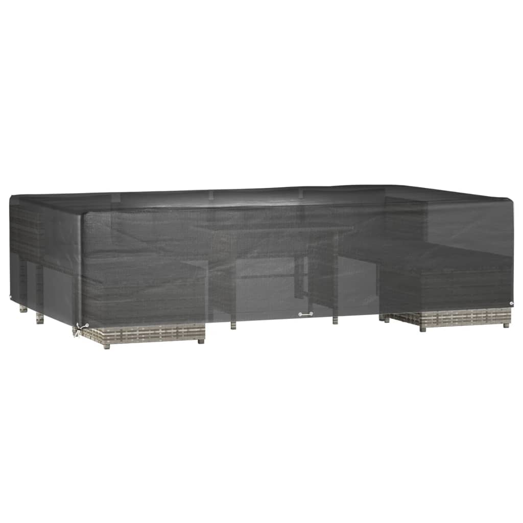 havemøbelovertræk 2 stk. 315x180x75 cm 12 øjer rektangulært