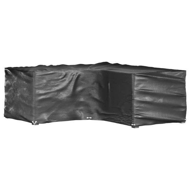 L-formede havemøbelovertræk 2 stk. 215x215x70 cm 16 øjer
