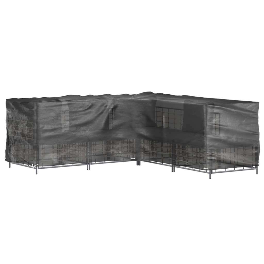 L-formede havemøbelovertræk 2 stk. 285x285x90 cm 16 øjer