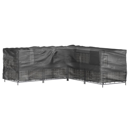 L-formede havemøbelovertræk 2 stk. 285x285x90 cm 16 øjer
