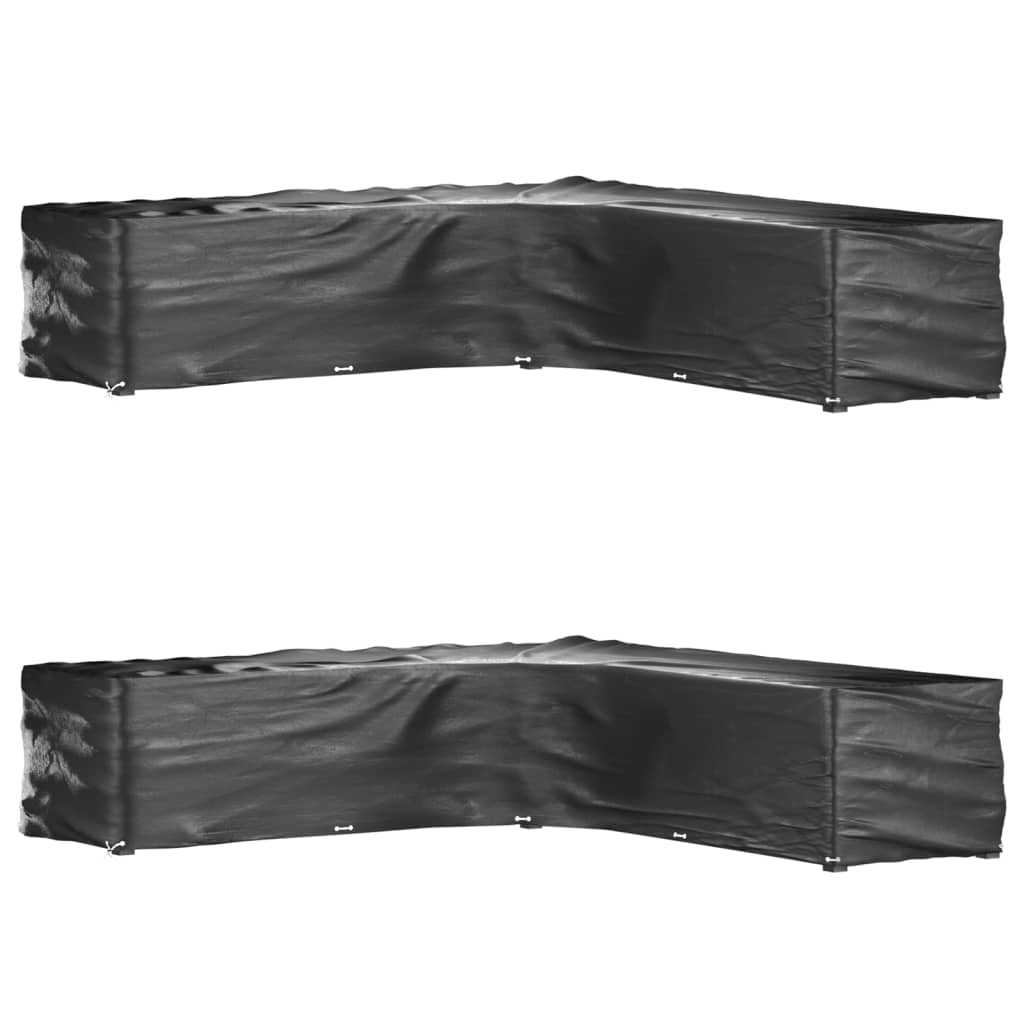 L-formede havemøbelovertræk 2 stk. 300x300x70 cm 20 øjer