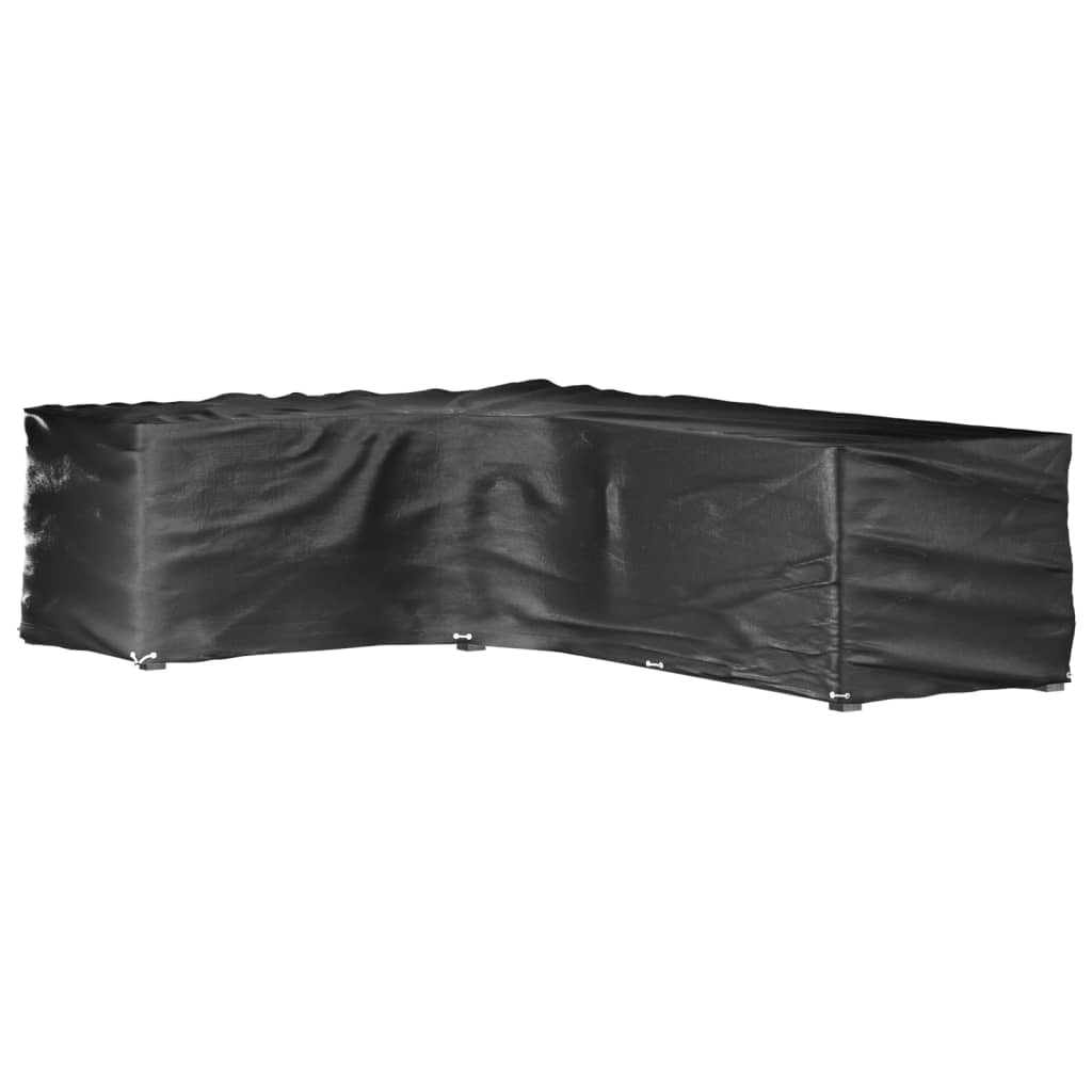 L-formede havemøbelovertræk 2 stk. 220x285x80 cm 18 øjer