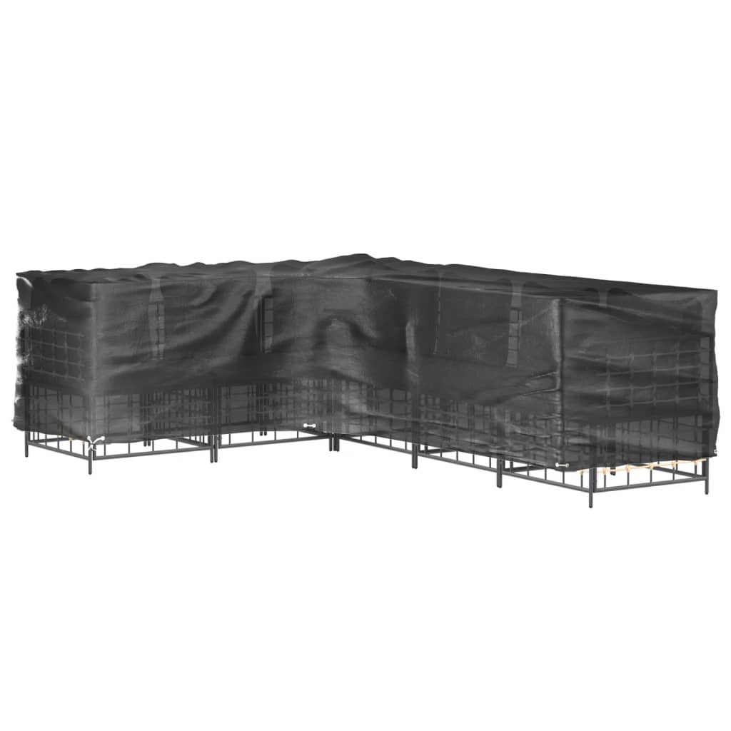 L-formede havemøbelovertræk 2 stk. 210x260x80 cm 16 øjer