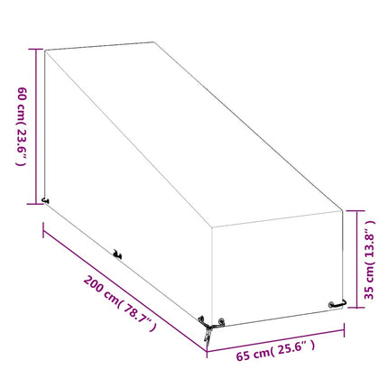 overtræk til liggestole 2 stk. 200x65x35/60 cm polyethylen
