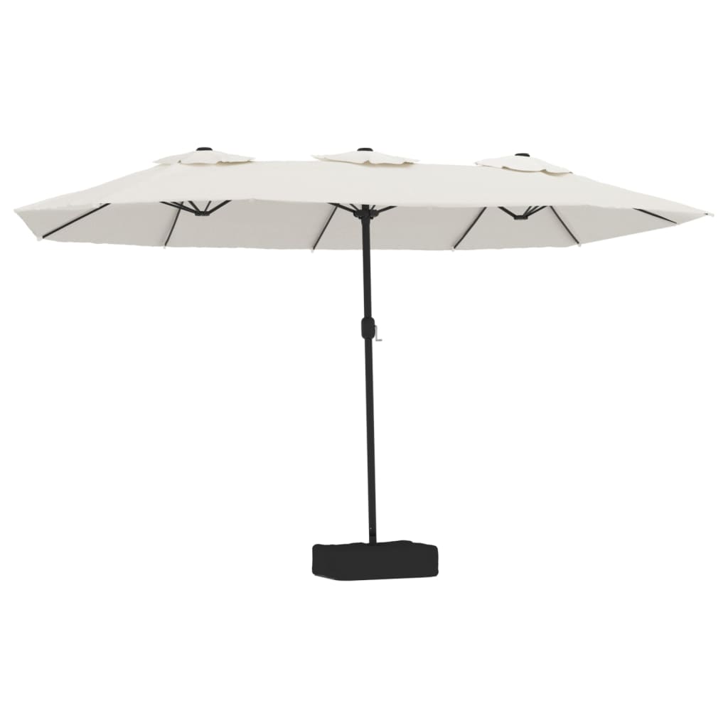 parasol m. dobbelt parasoldug 449x265 cm sandhvid