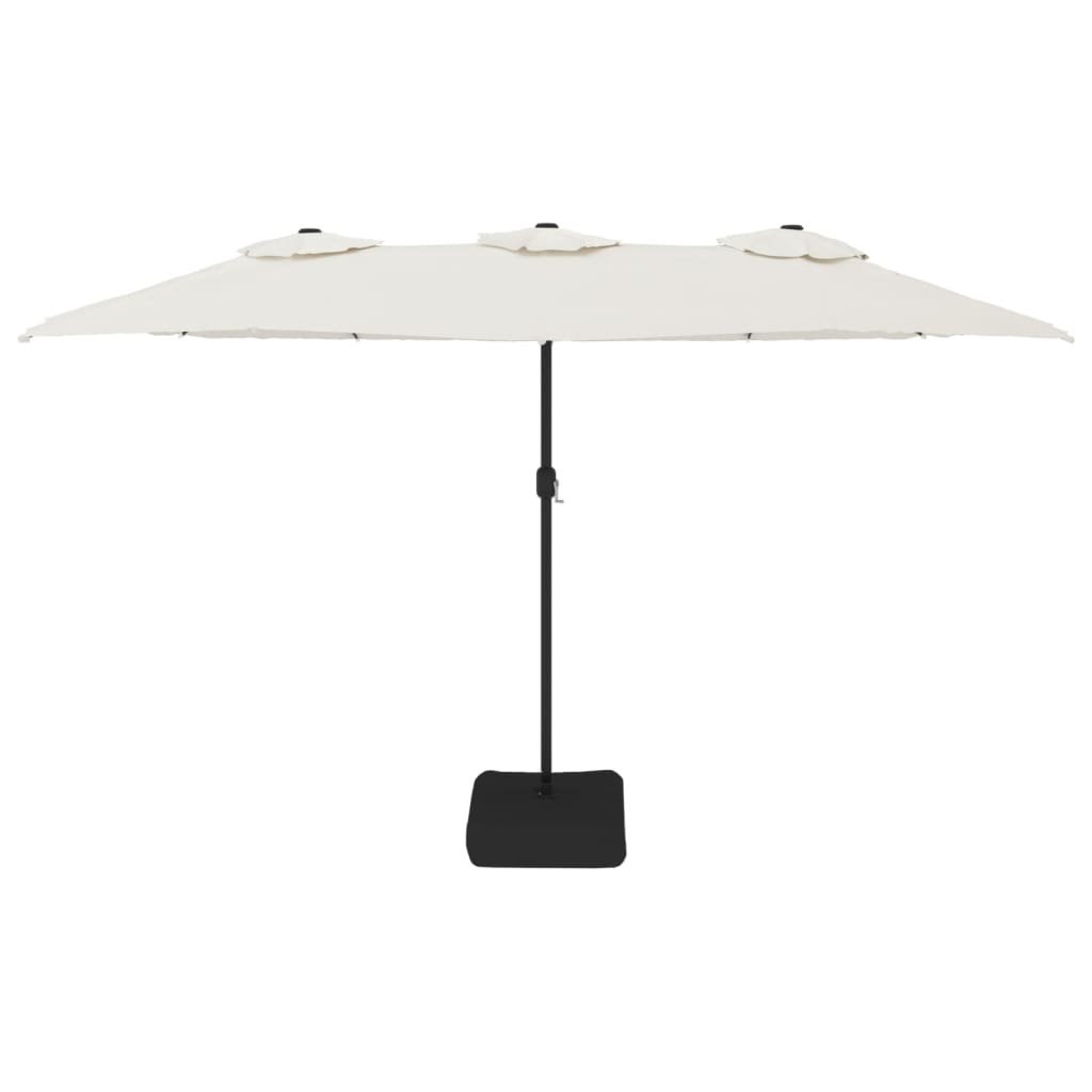 parasol m. dobbelt parasoldug 449x265 cm sandhvid