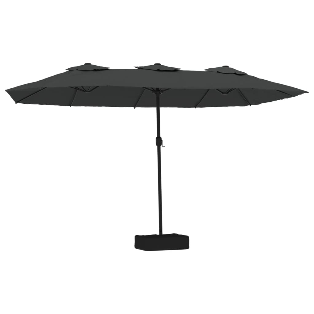 parasol m. dobbelt parasoldug 449x265 cm antracitgrå
