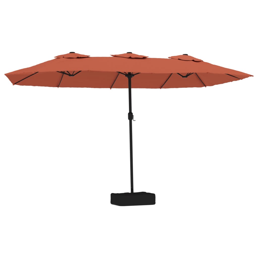 parasol m. dobbelt parasoldug 449x265 cm terrakotta