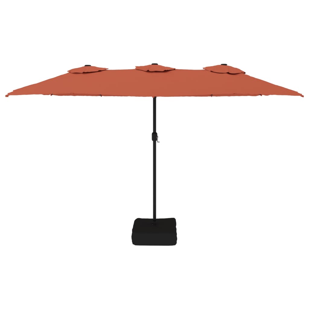 parasol m. dobbelt parasoldug 449x265 cm terrakotta