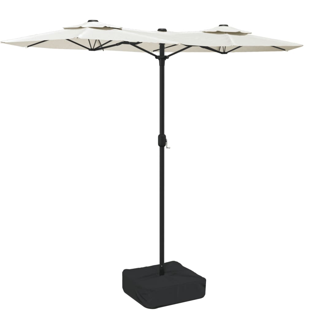parasol m. dobbelt parasoldug 316x145 cm sandhvid