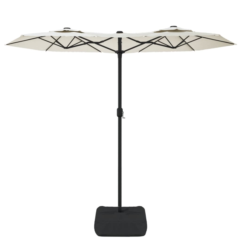 parasol m. dobbelt parasoldug 316x145 cm sandhvid